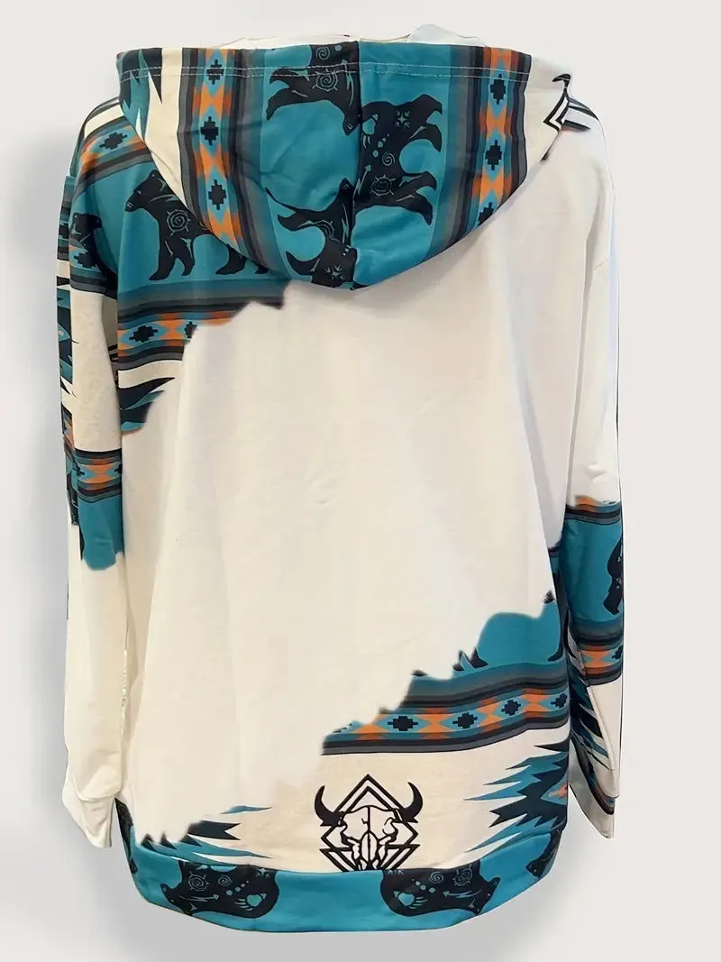 "Stay Wild" Aztec Printed Hoodie