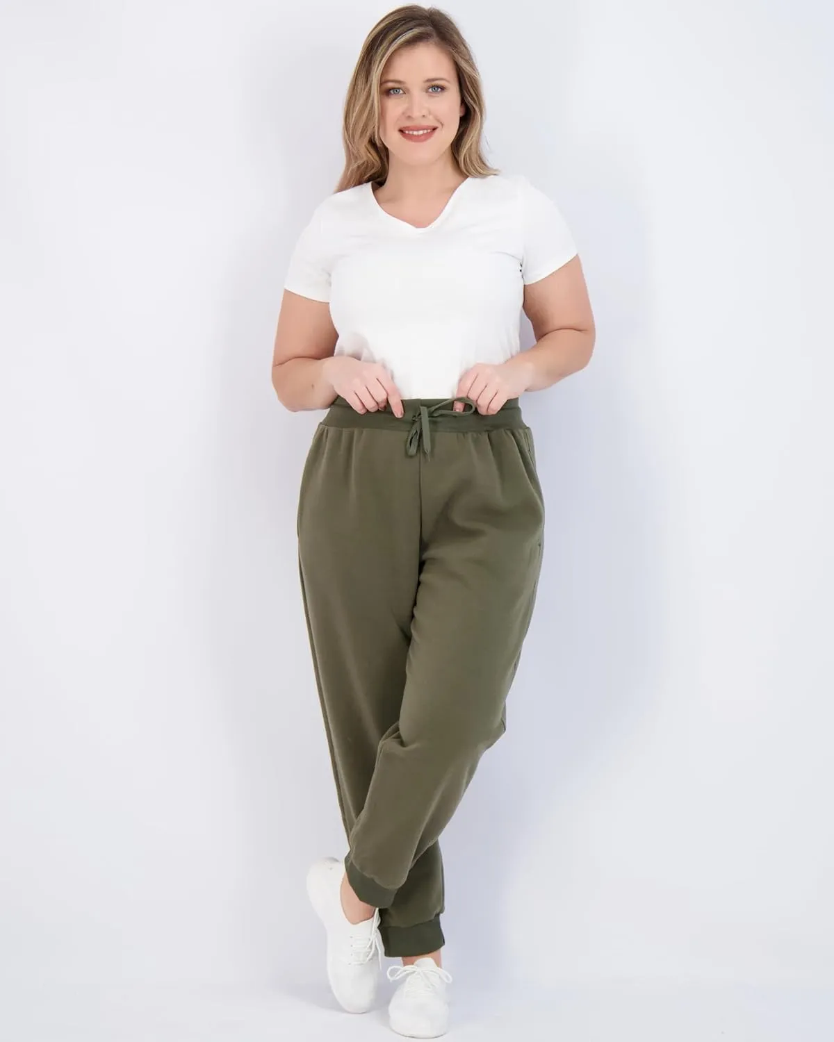 Real Essentials 3 Pack: Women's Ultra-Soft & Warm Fleece Joggers Sweatpants with Pocket (Available in Plus Size)