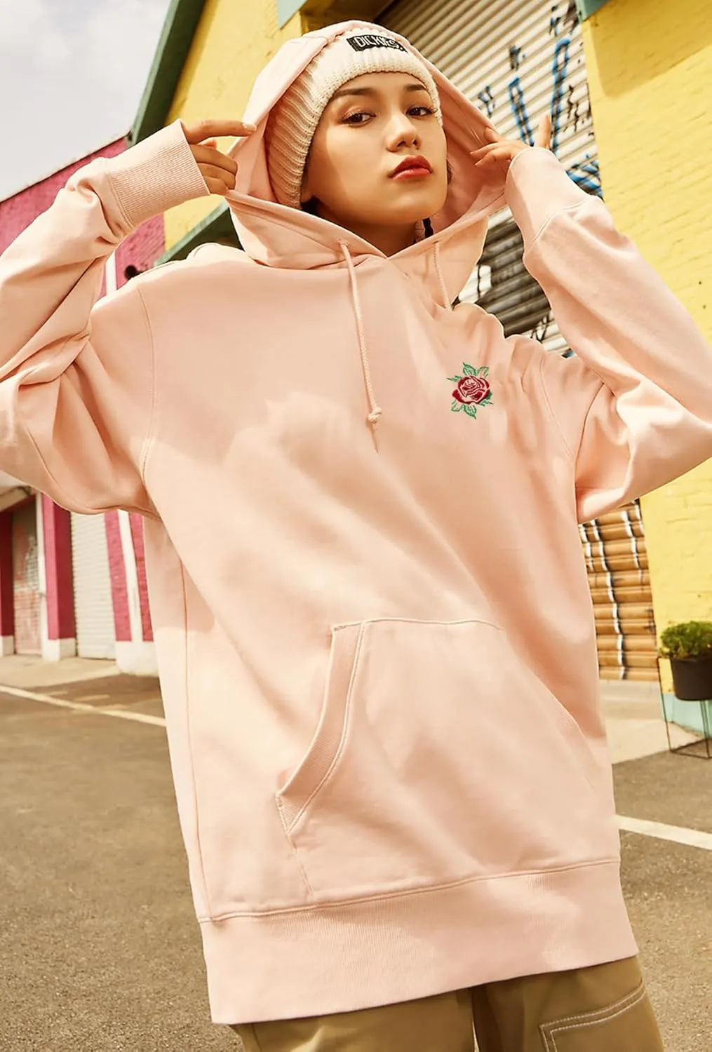Rose Embroidered Hoodie For Men Women Long Sleeve Letters Printed Hip Hop Hoodie Hooded Sweatshirt