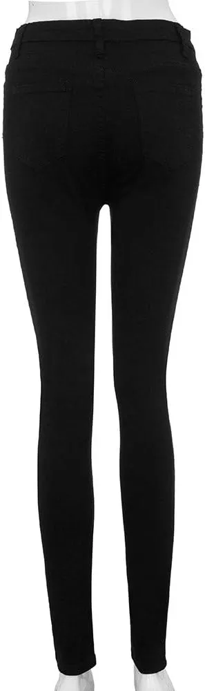 Skinny Jeans for Women Trendy Distressed Stretchy Denim Pants Frayed Raw Hem Ripped Tight Pants Skinny Ankle Jeans