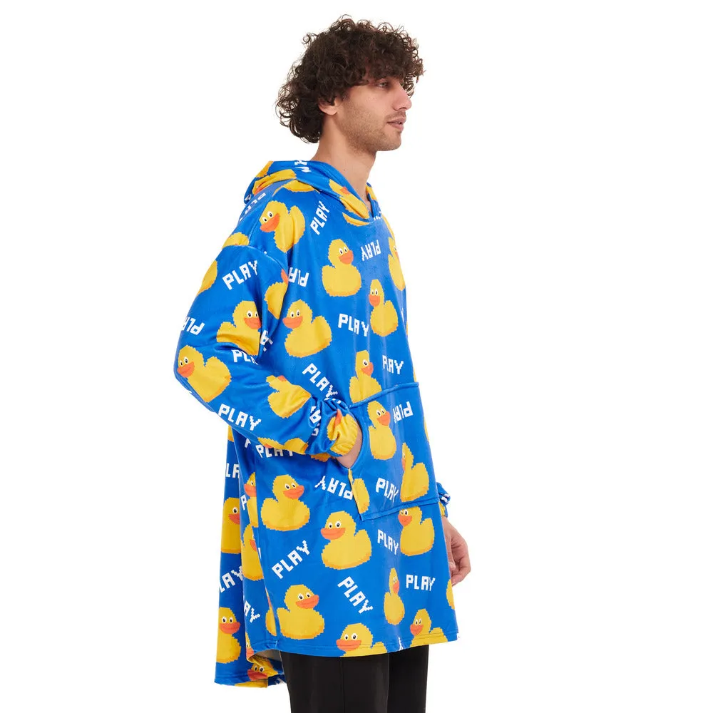 Snuggs Blanket Hoodie Blue Duck