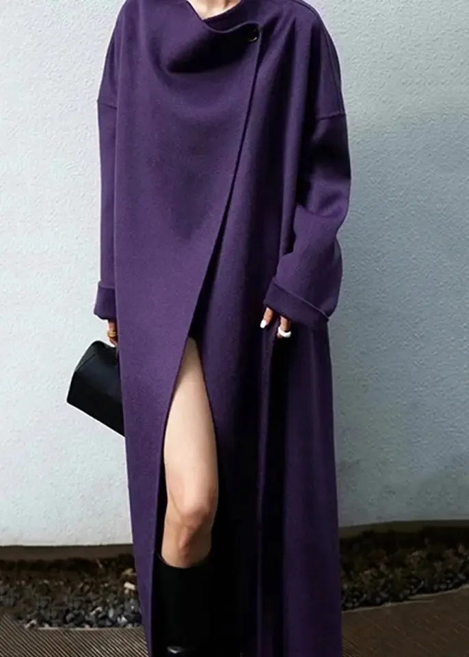 Tie Waist Woolen Coat Winter
