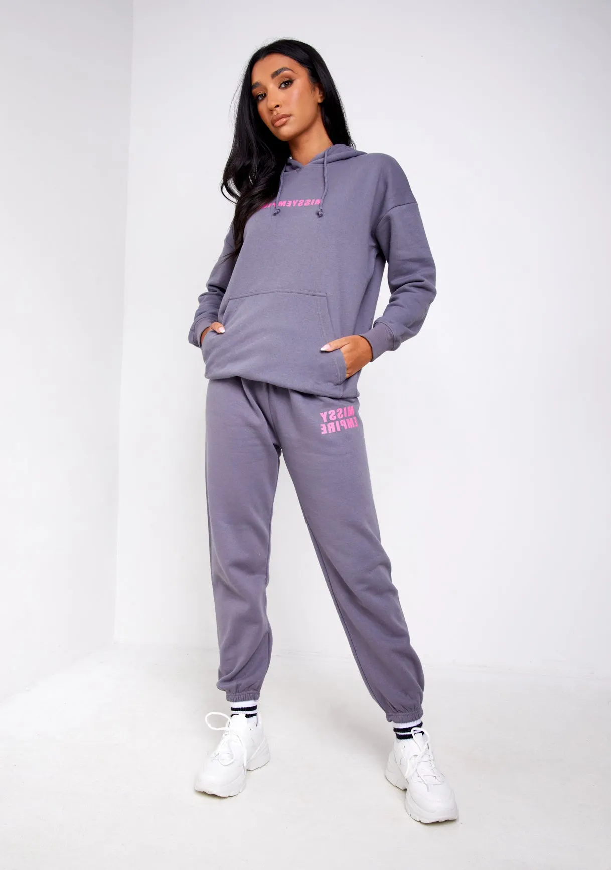 Tillie Charcoal Oversized Printed Hoodie