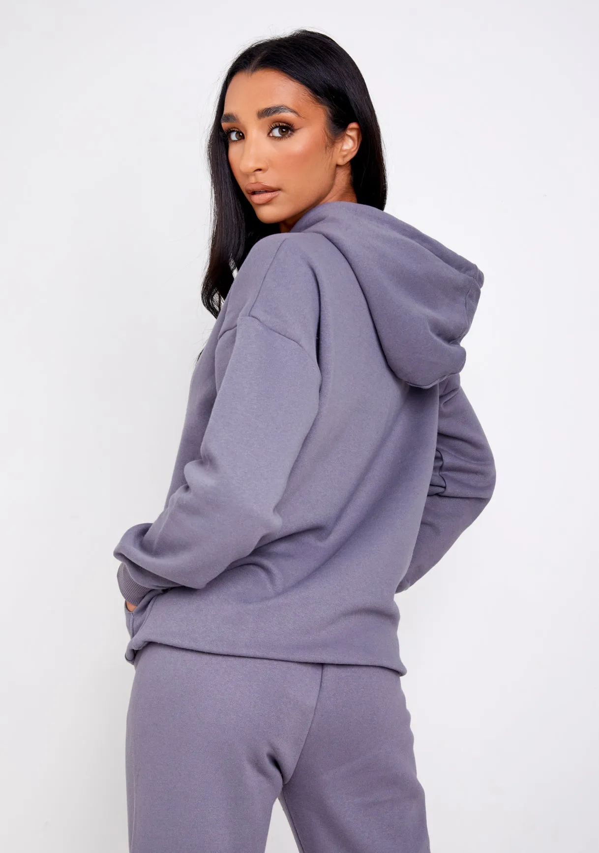 Tillie Charcoal Oversized Printed Hoodie