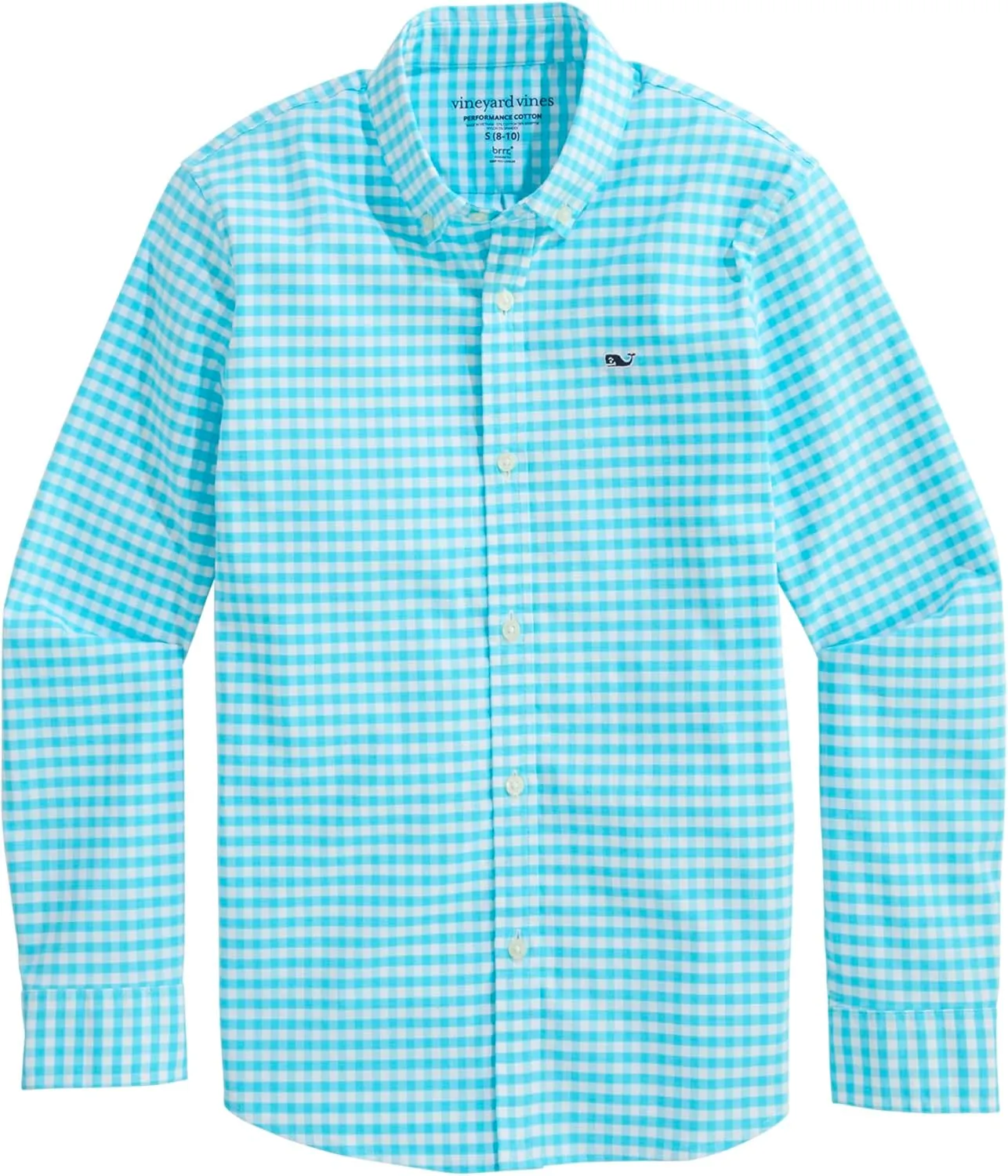 vineyard vines Boys Skysail Gingham Performance Cotton Shirt