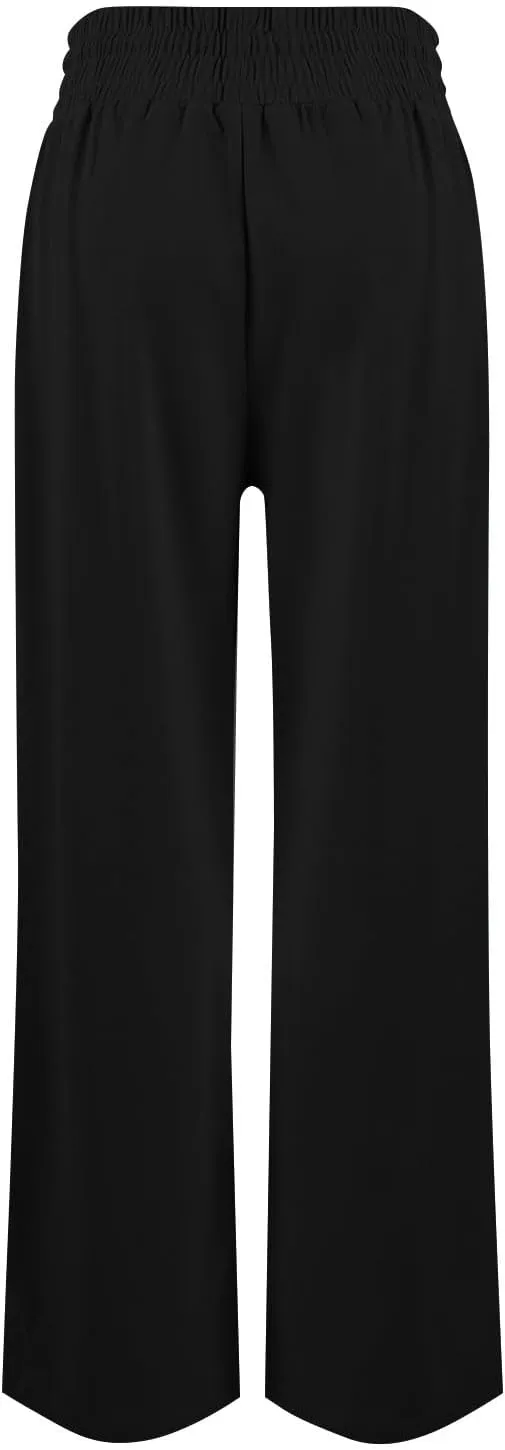 Wide Leg Sweatpants Women Casual Lightweight Drawstring High Waisted Joggers Baggy Soft Lounge Pants with Pockets