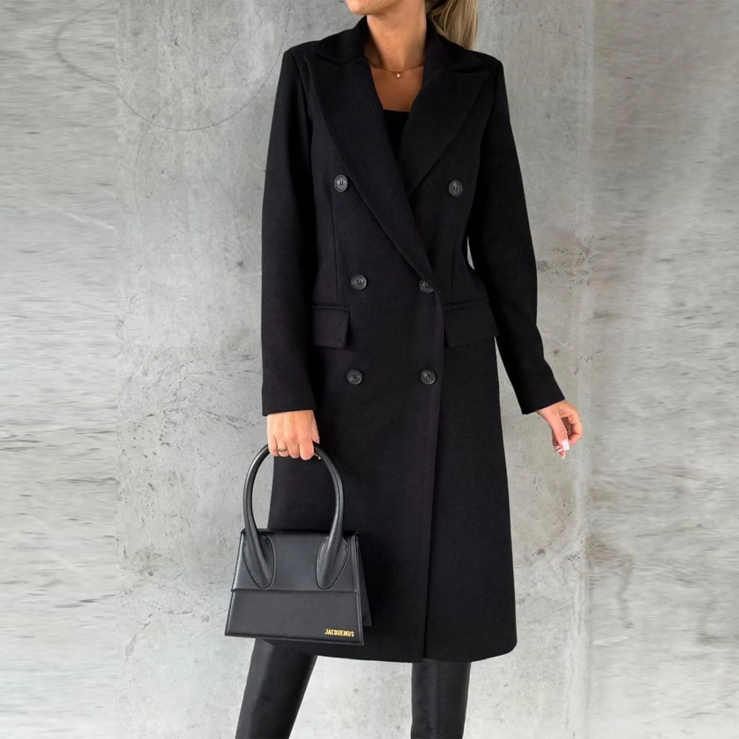 Winter Coat for Women Double Breasted Long Trench Coats Elegant Trendy Slim Fit Jackets Windbreaker Outerwear