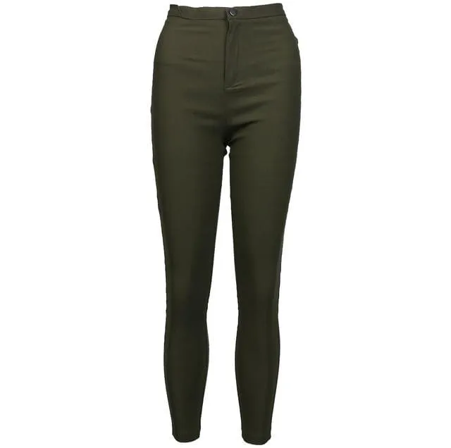 Women Denim Skinny Jeggings Pants High Waist Stretch Jeans Slim Pencil Trousers