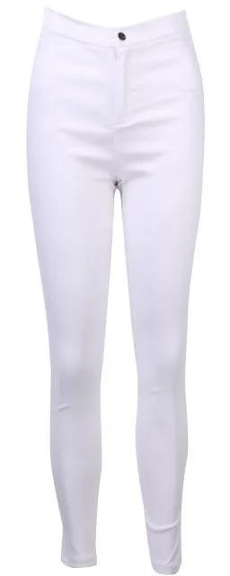 Women Denim Skinny Jeggings Pants High Waist Stretch Jeans Slim Pencil Trousers