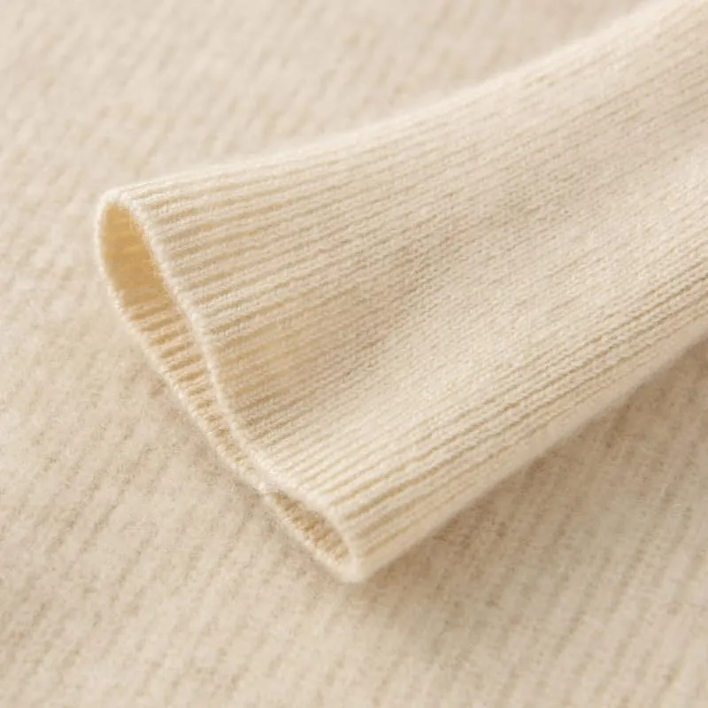 Women's Cashmere and Merino Wool Blend V Neck Sweater Lightweight Knit Sweater