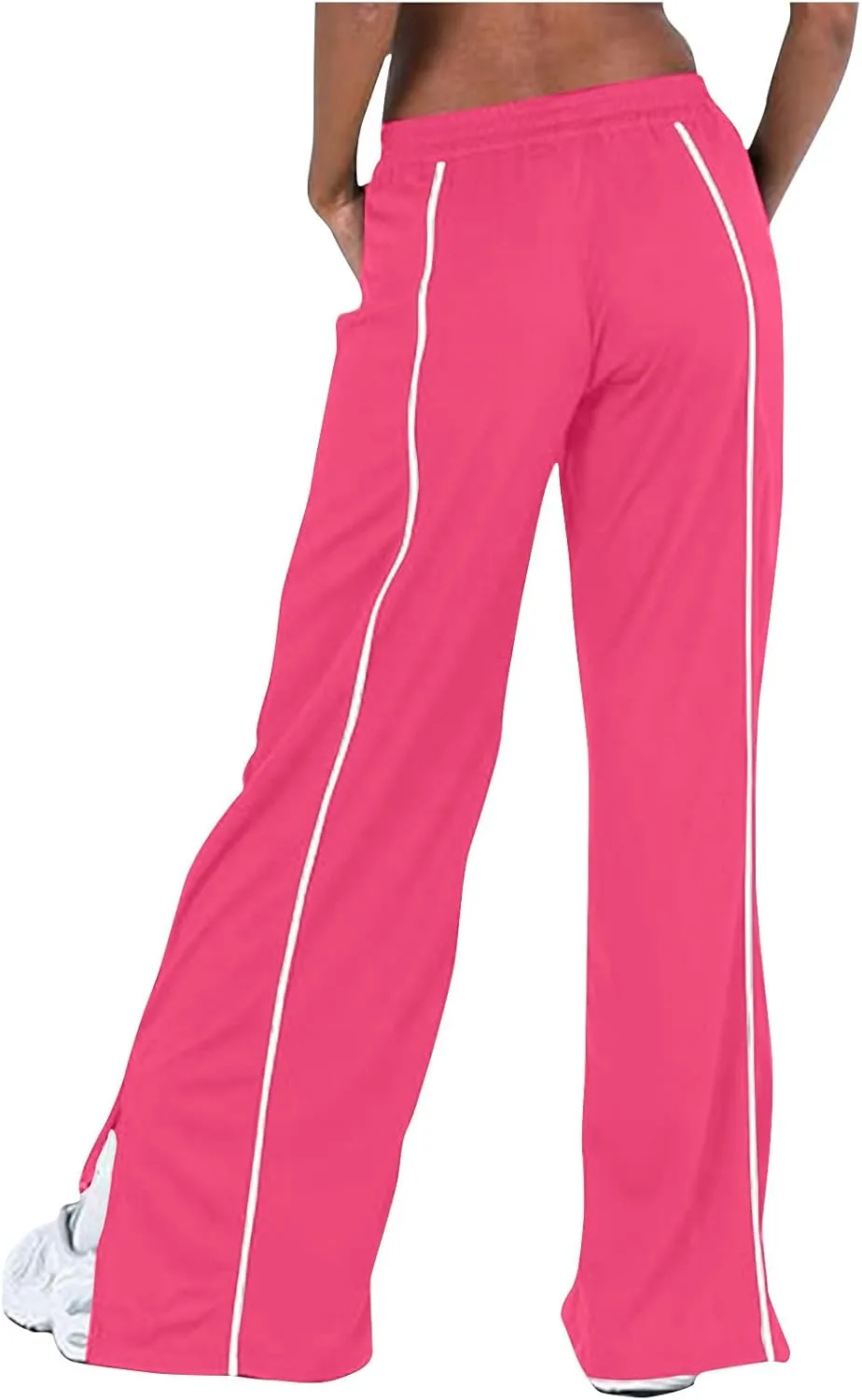 Women's Soft Sweatpants Elastic Stripe Lounge Pants Wide Leg Baggy Sweat Pants High Waisted Track Pants Joggers