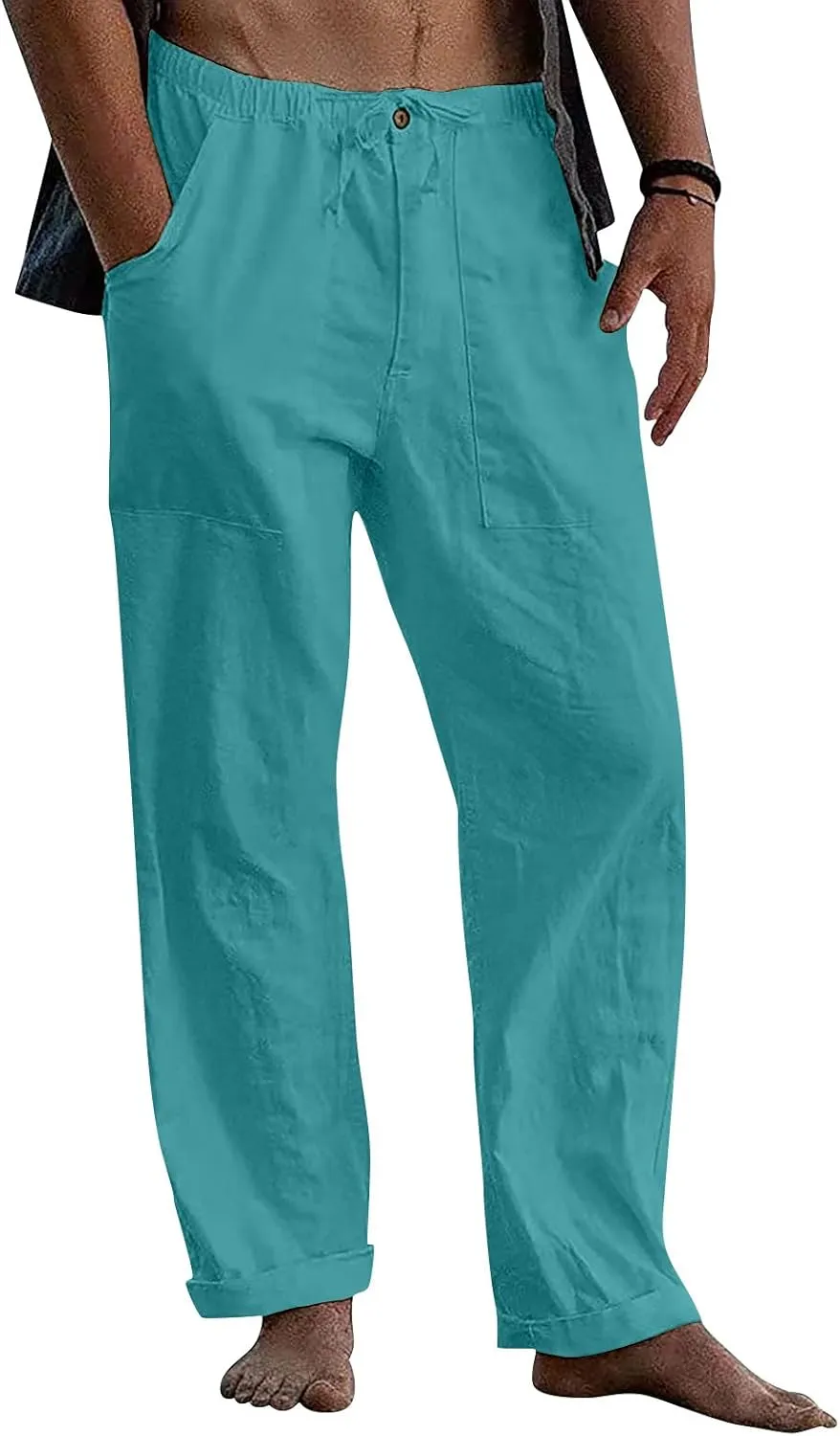 Ymosrh Man Pants for Men Clothing Natural Pants Contemporary Comfortable Quality Soft Pocket Color Trousers Joggers
